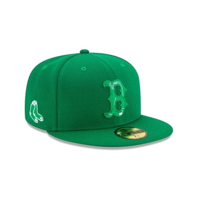 Green Boston Red Sox Hat - New Era MLB St Patricks Day 59FIFTY Fitted Caps USA4278631